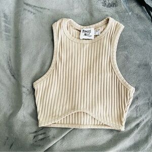 Princess Polly Beige Ribbed Skirt 2 Pc Set